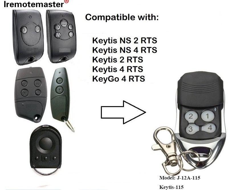 Loogu talagalay Keytis NS 2 RTS Keytis NS 4 RTS Garage albaabka Kontroolka fog ee 433.42MHz